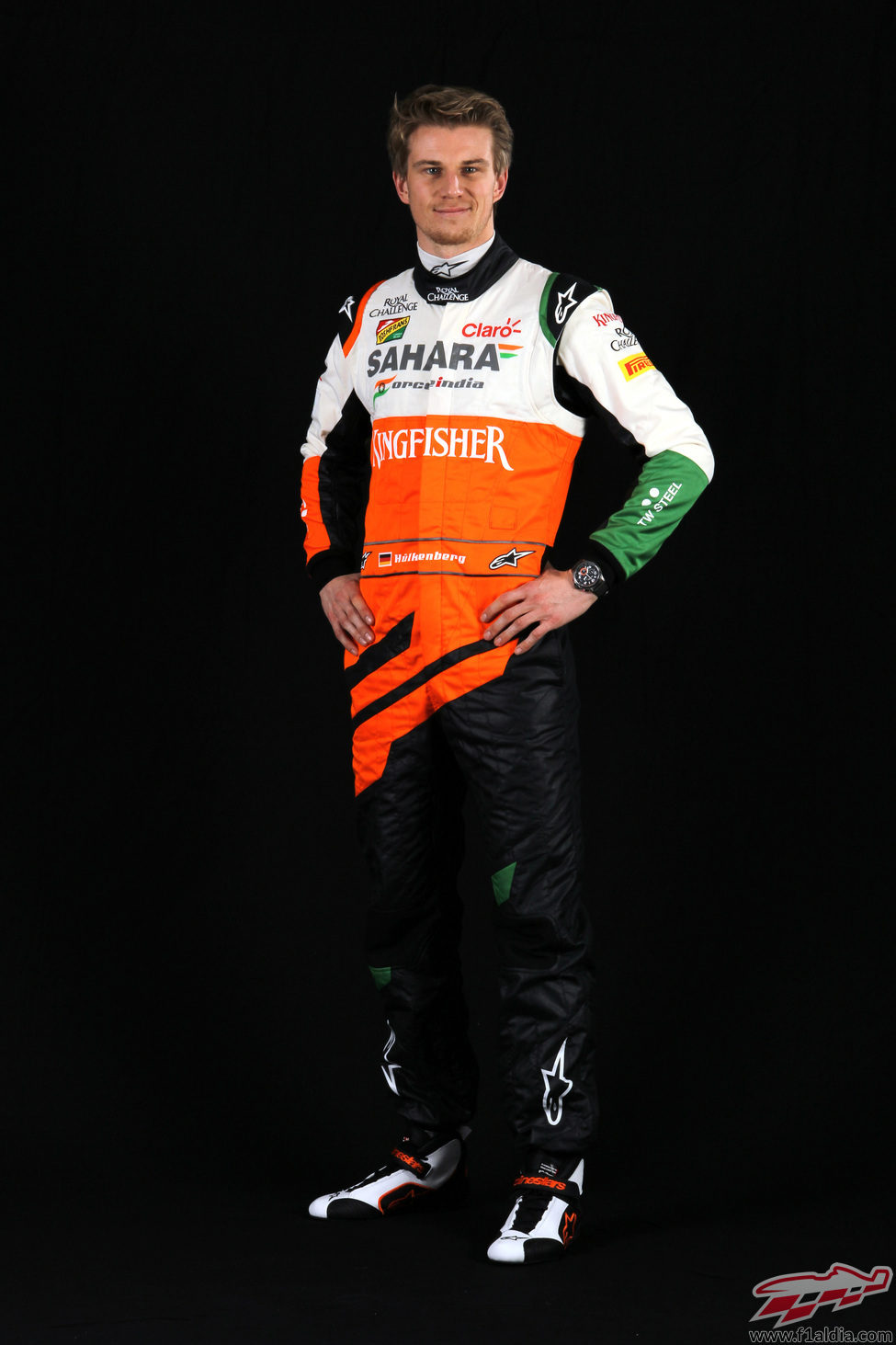 Nico Hülkenberg con el mono de 2014 de Force India