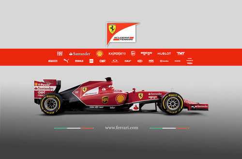 Vista lateral del Ferrari F14-T