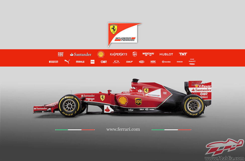 Segunda vista lateral del Ferrari F14-T