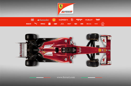 Vista superior del Ferrari F14-T