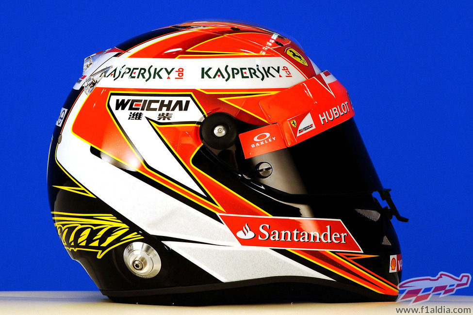 Casco de Kimi Räikkönen para 2014: vista lateral