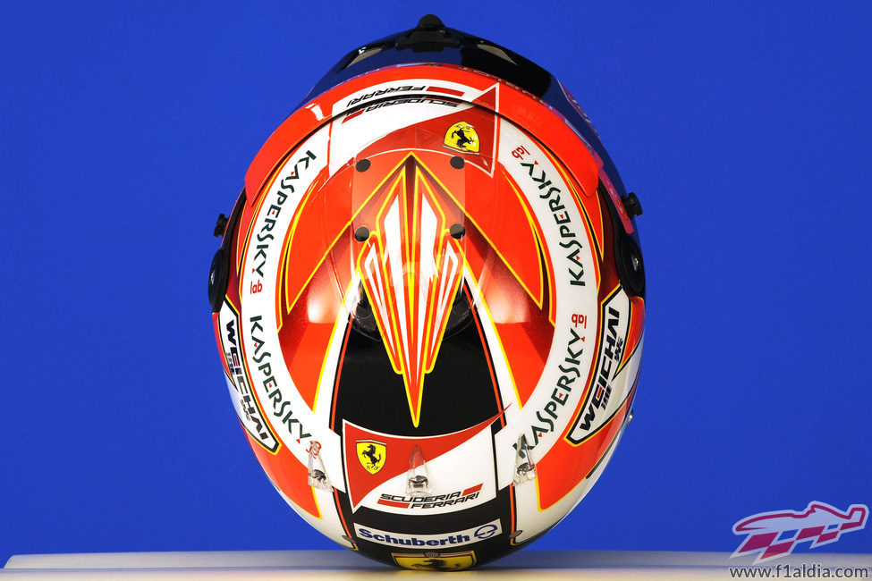 Casco de Kimi Räikkönen para 2014: vista superior