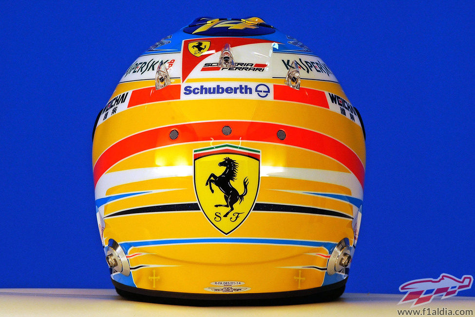 Casco de Fernando Alonso para 2014: vista trasera