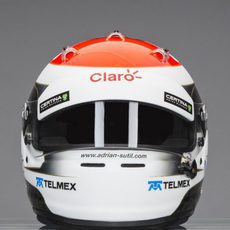 Frontal del casco de Adrian Sutil