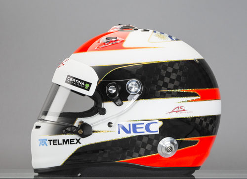 Otro lateral del casco de Adrian Sutil