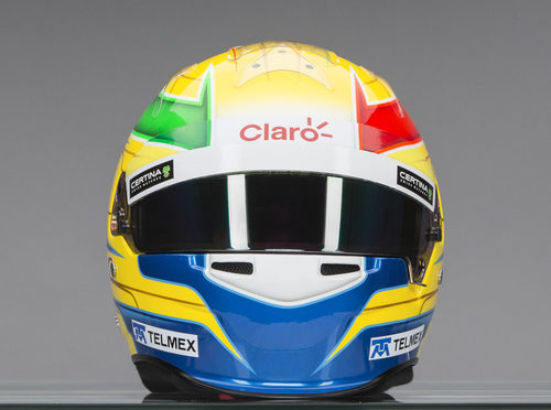 Parte frontal del casco de Esteban Gutiérrez