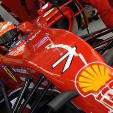 Kimi Räikkönen espera subido en el F14-T