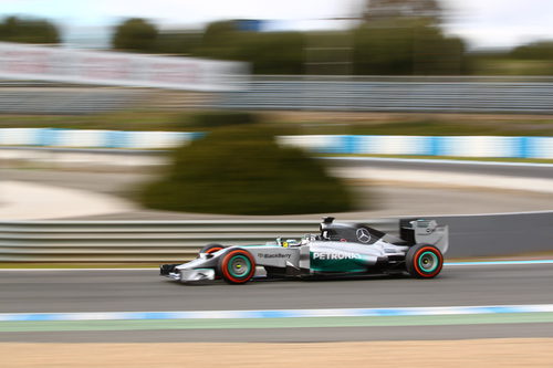 Nico Rosberg, a los mandos del Mercedes W05