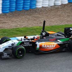 El Force India VJM07 con Sergio Pérez al volante