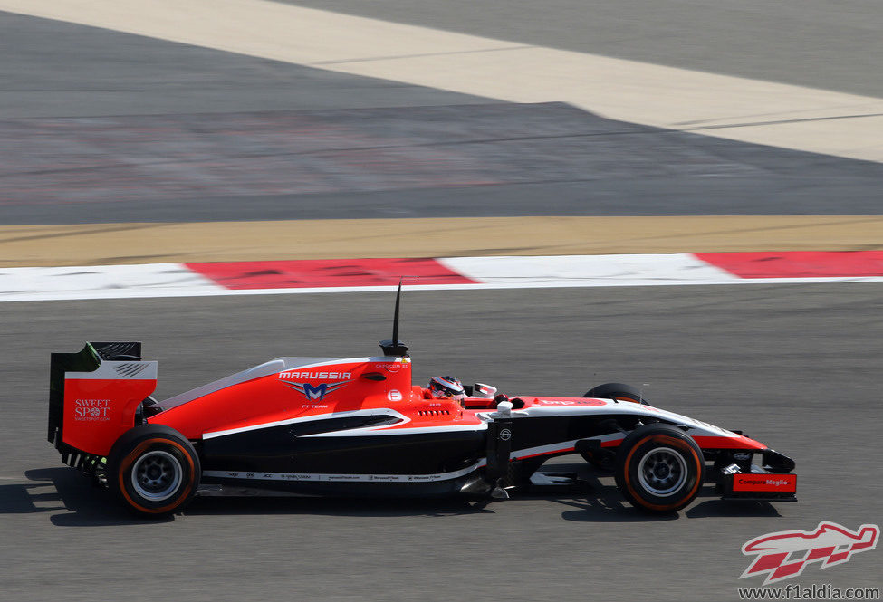 El Marussia de Jules Bianchi sumó tres vueltas