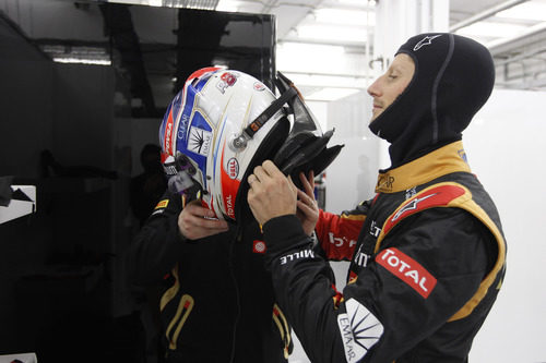 Romain Grosjean se prepara para salir