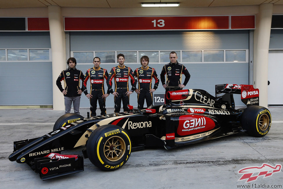 El quinteto de pilotos de Lotus