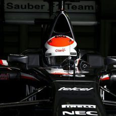 Primer plano del casco de Sutil