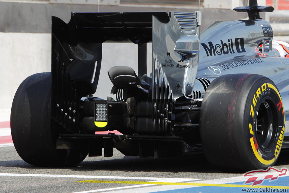 Parte trasera del MP4-29 de Kevin Magnussen