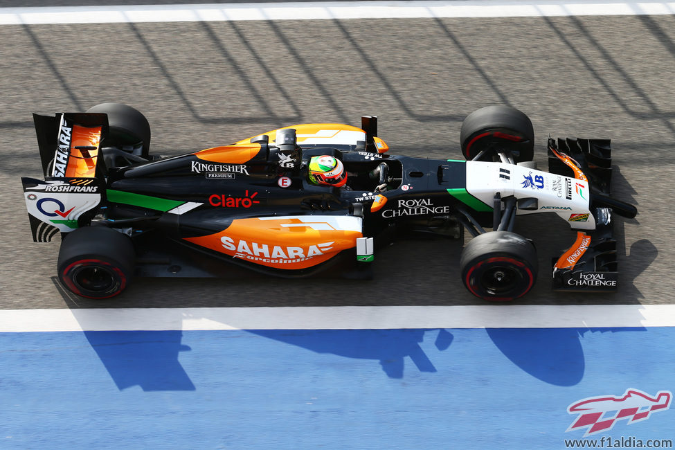 El Force India VJM07 de Sergio Pérez desde arriba