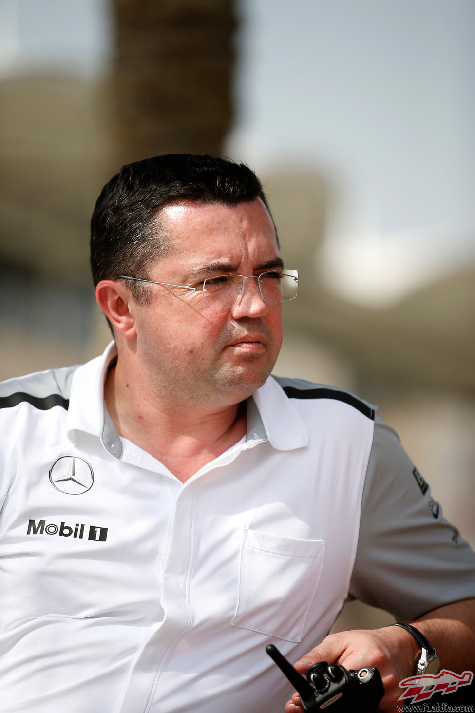 Eric Boullier con McLaren en los test de Baréin