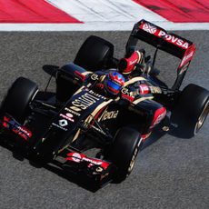 Ligero bloqueo de ruedas de Romain Grosjean