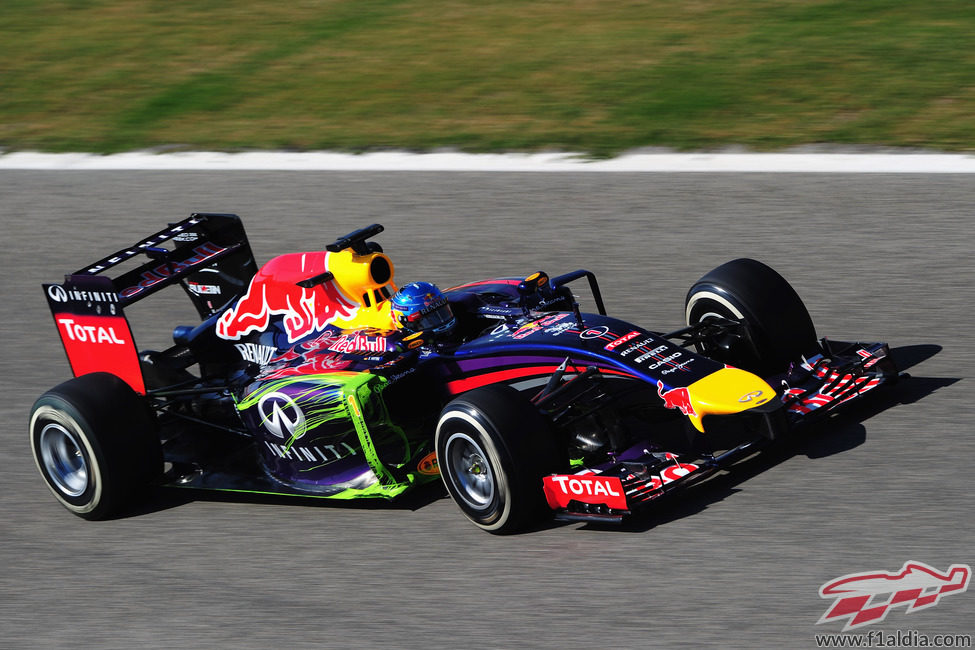 Parafina verde en el coche de Sebastian Vettel