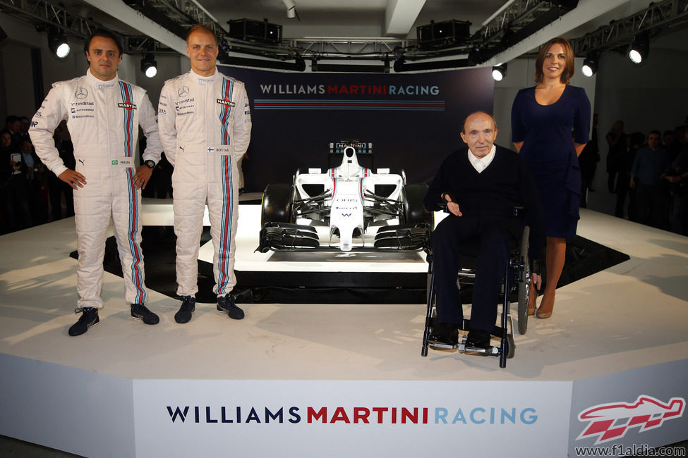 Valtteri Bottas, Felipe Massa y los Williams, junto al FW36