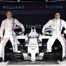 Valtteri Bottas, Felipe Massa junto al Williams Martini FW36