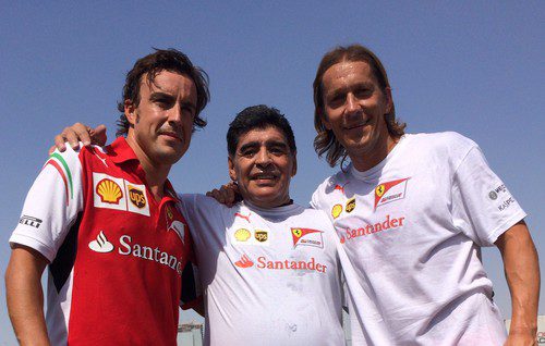 Fernando Alonso, Diego Maradona y Michel Salgado