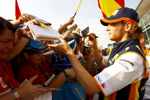 Grosjean con el público