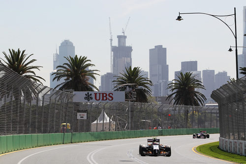 Sergio Perez en el trazado de Albert Park