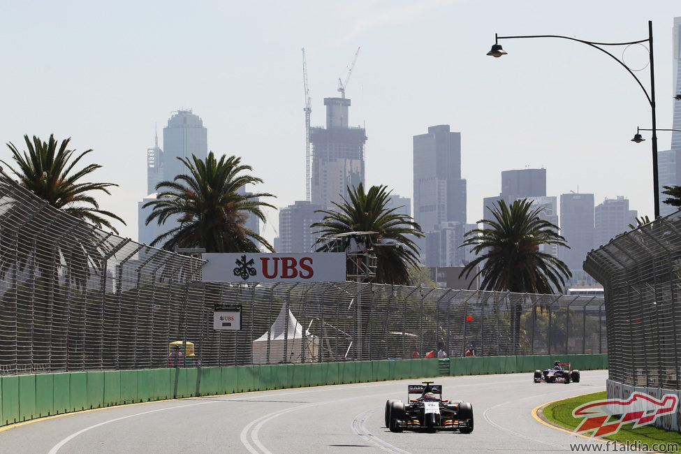 Sergio Perez en el trazado de Albert Park