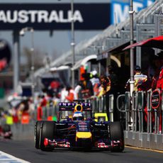 Sebastian Vettel en el pitlane