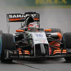 Nico Hülkenberg con neumáticos de lluvia extrema