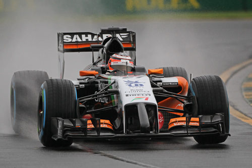 Nico Hülkenberg con neumáticos de lluvia extrema