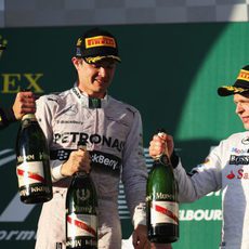 Rosberg, Ricciardo y Magnussen en el primer podio del año