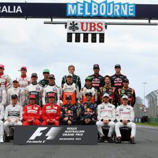 Foto oficial de los 22 pilotos de la temporada 2014 de F1