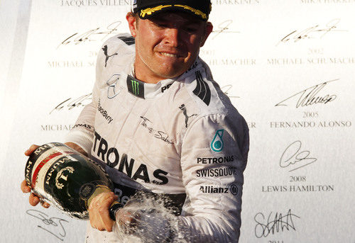 Nico Rosberg celebra su victoria en Australia