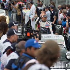 Esteban Gutiérrez en el driver's parade