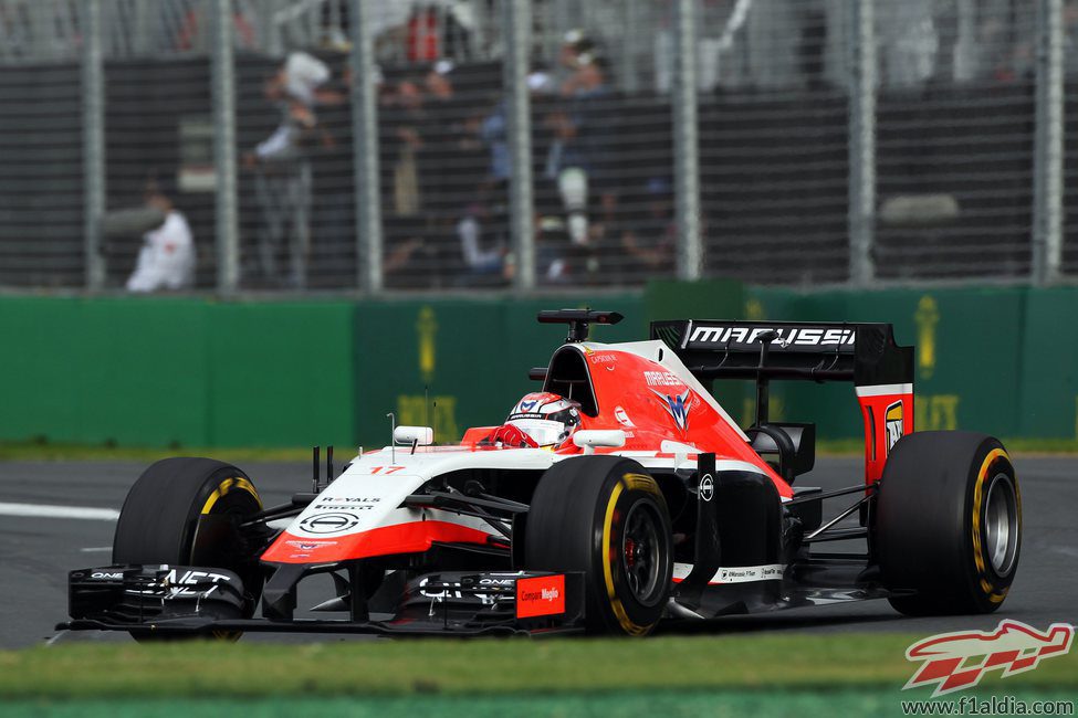 Jules Bianchi con el neumático blando durante la carrera en Melbourne