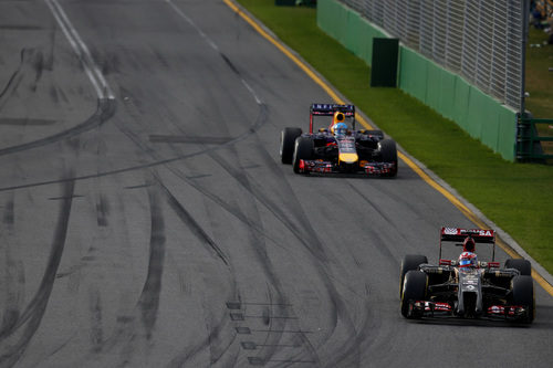 Romain Grosjean y Sebastian Vettel, ambos motorizados por Renault