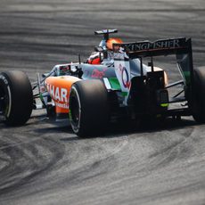 El VJM07 de Nico Hülkenberg desde detrás