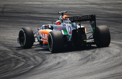 El VJM07 de Nico Hülkenberg desde detrás