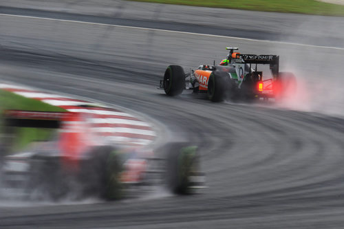El VJM07 de Pérez en plena curva