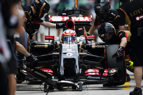 Parada en boxes de Romain Grosjean