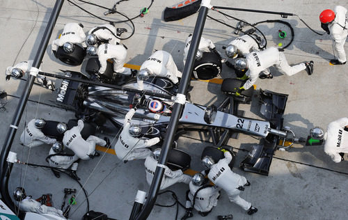 Jenson Button en un pitstop