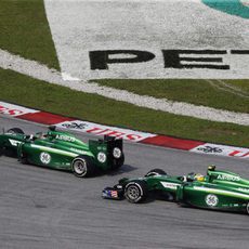 Los dos pilotos de Caterham en Sepang