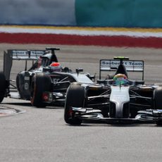 Adrian Sutil y Esteban Gutiérrez ruedan en Malasia