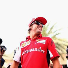 Fernando Alonso, contento en Baréin