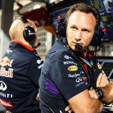 Christian Horner, en el muro de su equipo