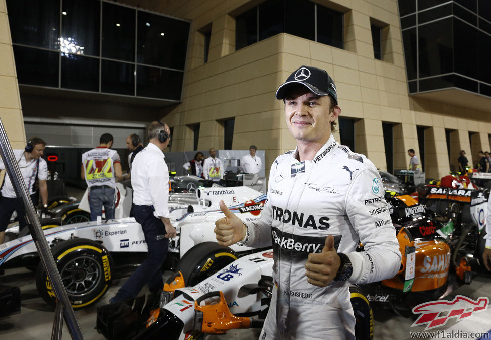 Alegría de Nico Rosberg en Sakhir tras lograr la pole