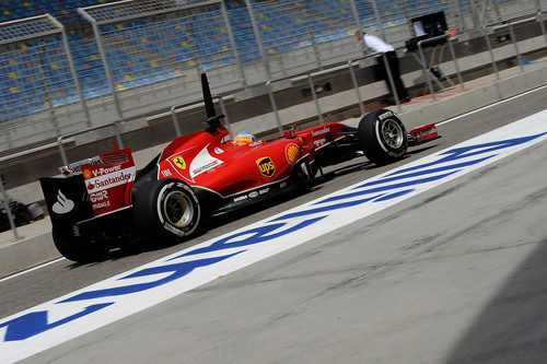 Pruebas en el F14-T de Fernando Alonso