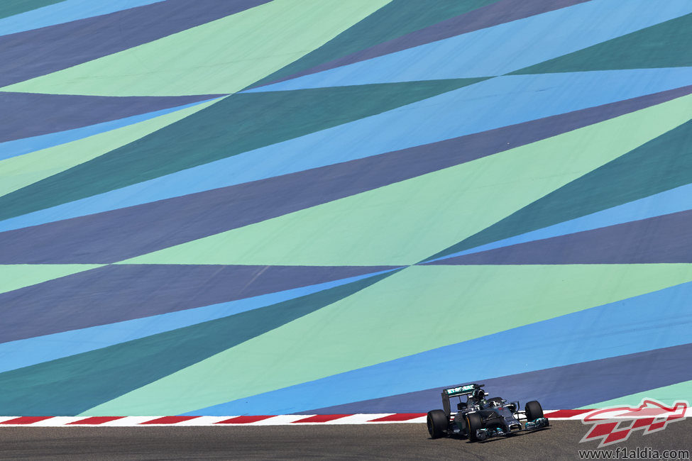 Nico Rosberg en el trazado de Sakhir