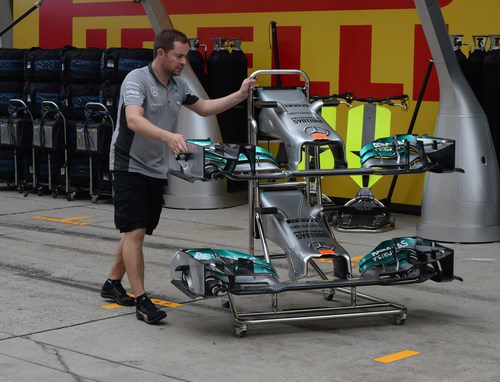 Nuevo morro más corto para el Mercedes W05